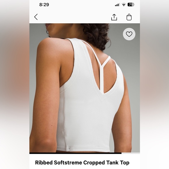 LULULEMON ribbed sofstreme cropped tank top in the color light vapor - Picture 6 of 6